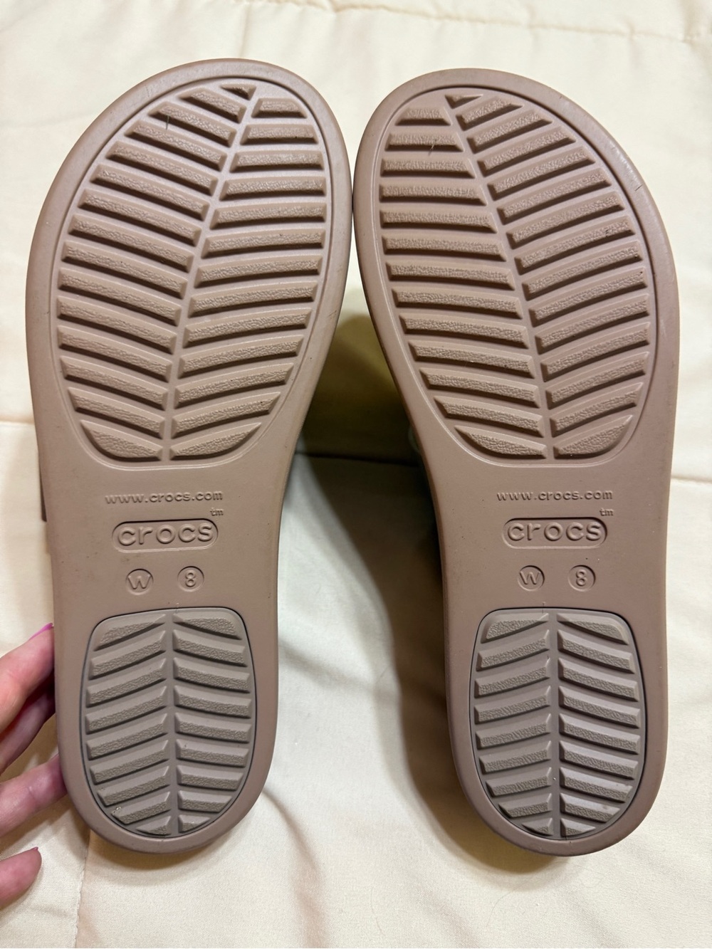 Crocs Double Strap Slide Sandals in Taupe - Picture 4 of 4